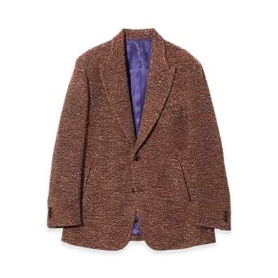 NEEDLES Peaked Lapel Jacket - Lame Tweed Plaid "Brown"