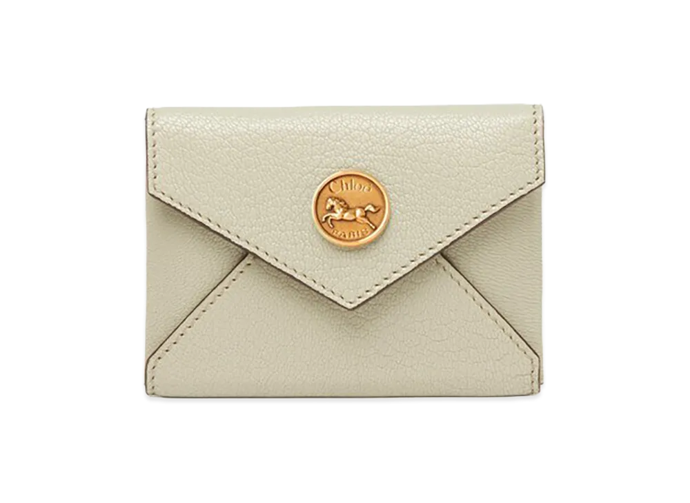 Chloe Women's Grain Leather Envelope Card Holder "Smoky Beige"