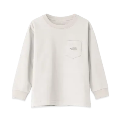 The North Face Kids Toddler Long Sleeve Pocket Logo Tee "Off White"
