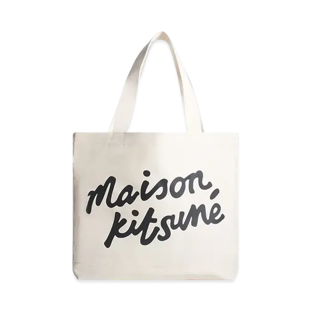 Maison Kitsune Handwriting Tote "Ecru"