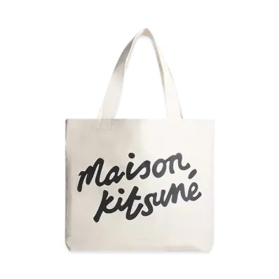 Maison Kitsune Handwriting Tote "Ecru"