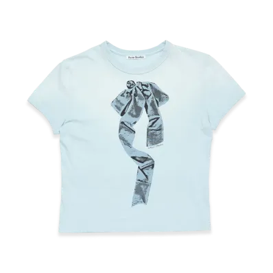 Acne Studios Printed Tee - Fitted Style "Light Blue"