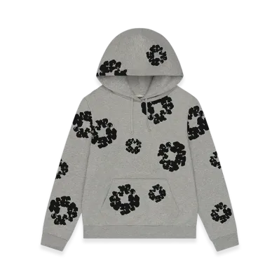 DENIM TEARS Black Cotton Wreath Hoodie "Grey"