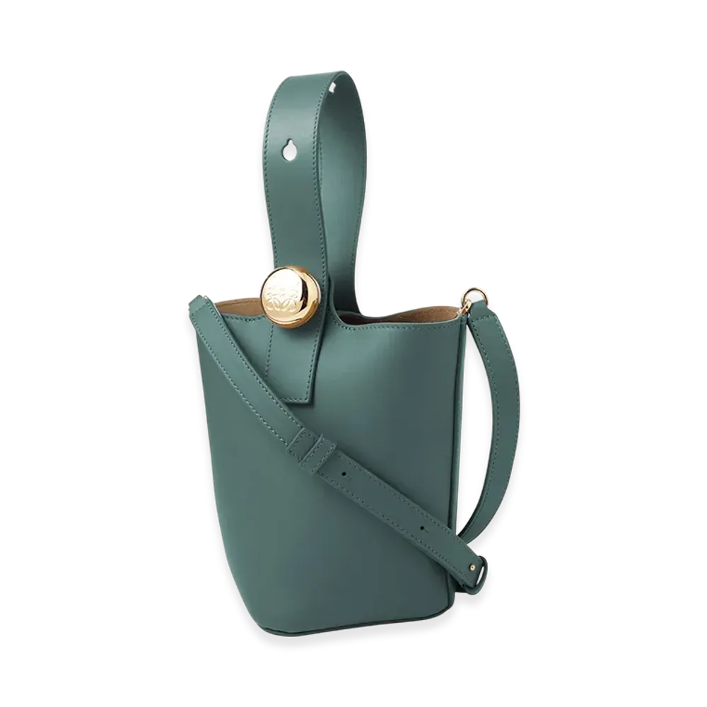 LOEWE Pebble Bucket Bag Mini "Vetiver"
