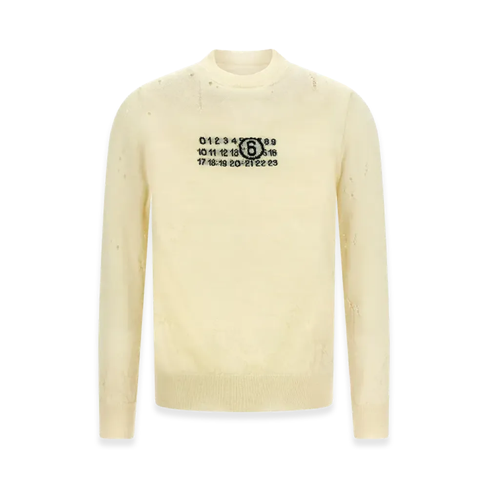 MM6 Maison Margiela Numeric Signature Sweater "Beige"