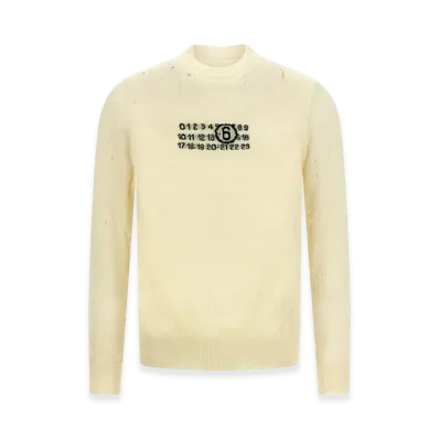 MM6 Maison Margiela Numeric Signature Sweater "Beige"