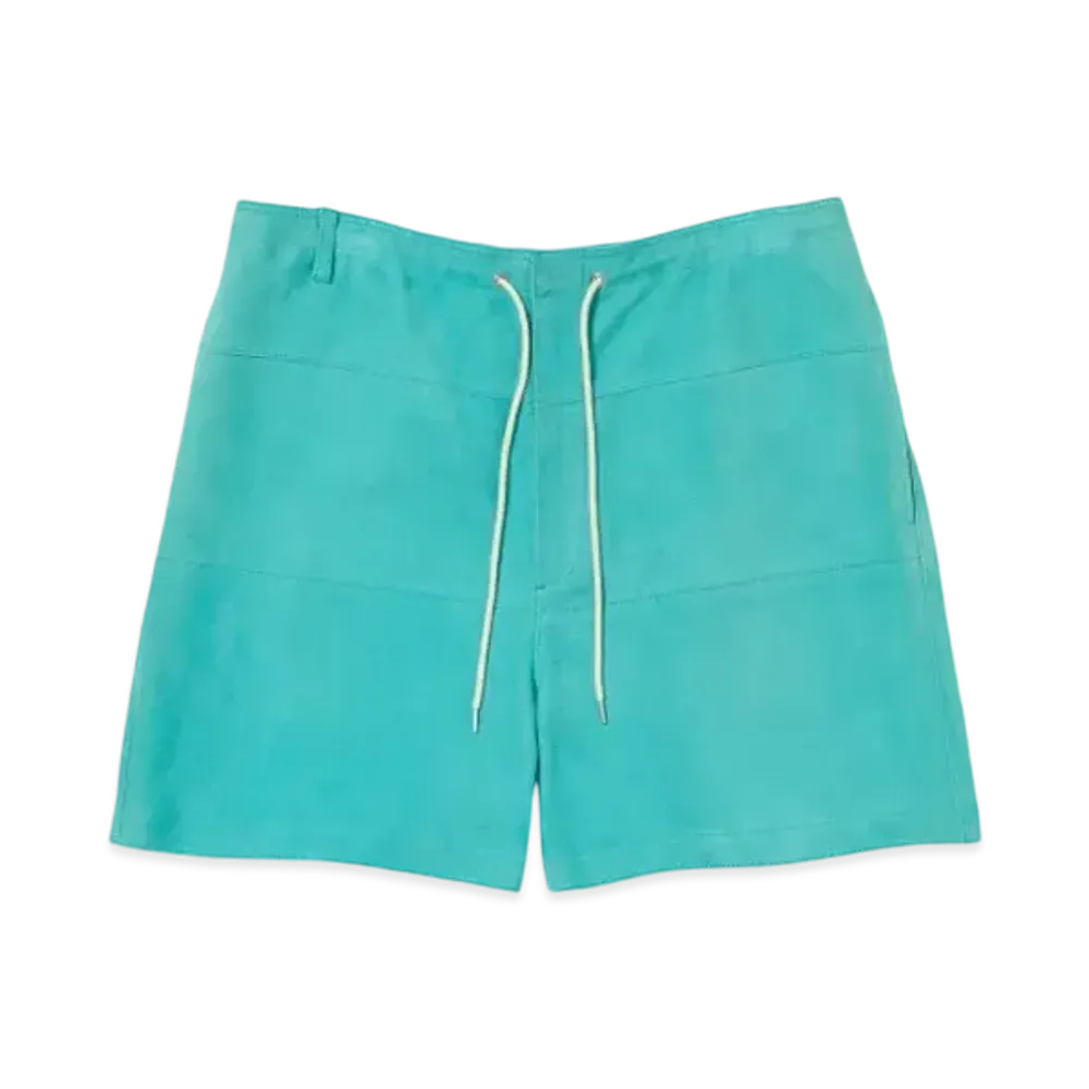 AURALEE Lamb Suede Shorts "Aqua Blue"