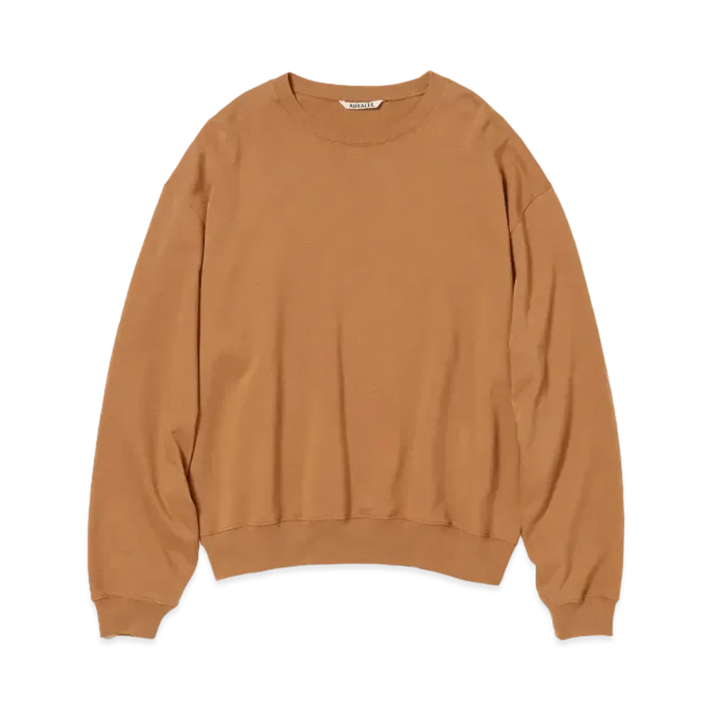 AURALEE Super High Gauze Sweat P/O "Light Brown"