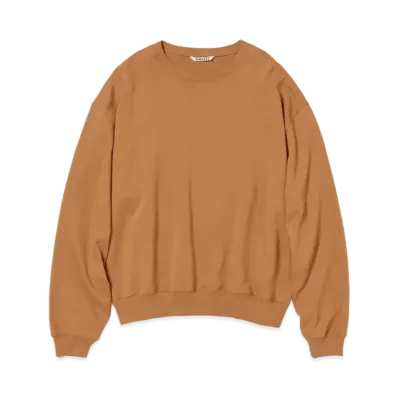 AURALEE Super High Gauze Sweat P/O "Light Brown"