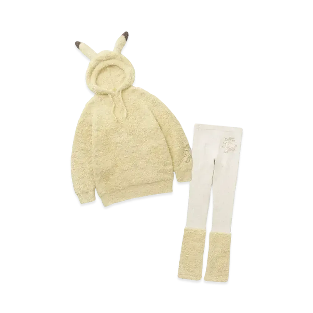 GELATO PIQUE x Pokemon Sleep Gelato Pikachu Hoodie&Leg Warmer Leggings Set "Yellow"