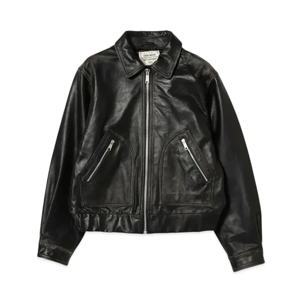 BEAMS FUTURE ARCHIVE Pigment Leather Jacket "Black"