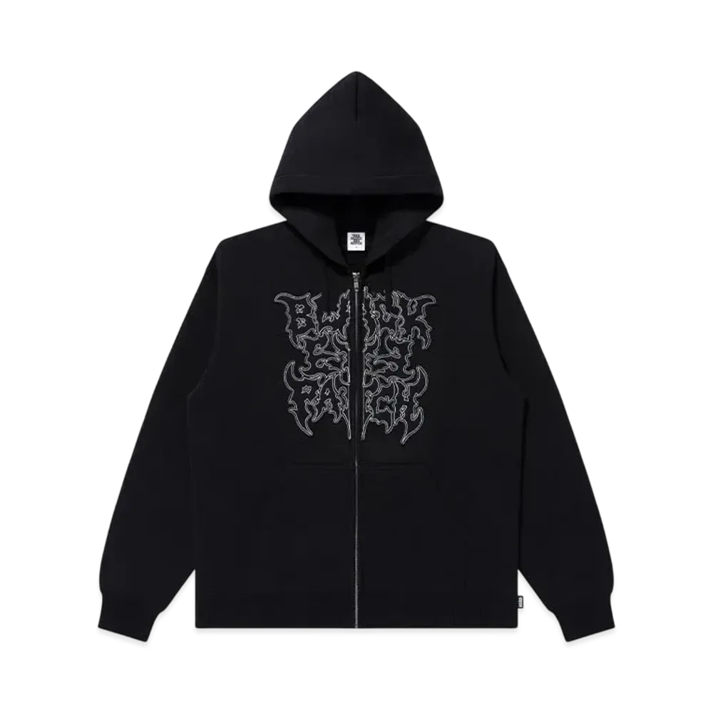 BlackEyePatch Metal Logo Fabric-Stitched Zip Hoodie "Black"