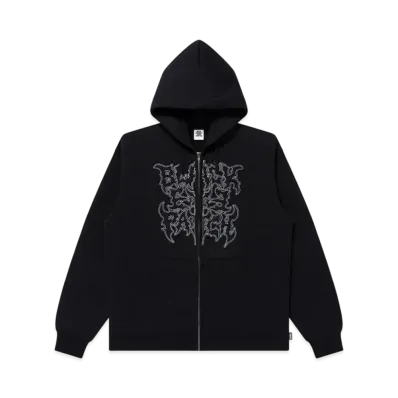 BlackEyePatch Metal Logo Fabric-Stitched Zip Hoodie "Black"