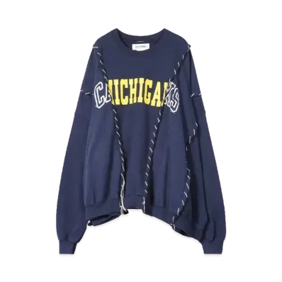 DISCOVERED HYPE DROP EXCLUSIVE LOOPING WIDE COLLEGE SWEAT "BLACK EX01"