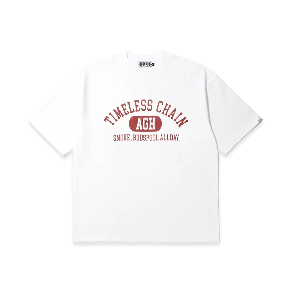 APHRODITEGANG x BUDSPOOL TCS College Logo S/S Tee "White"