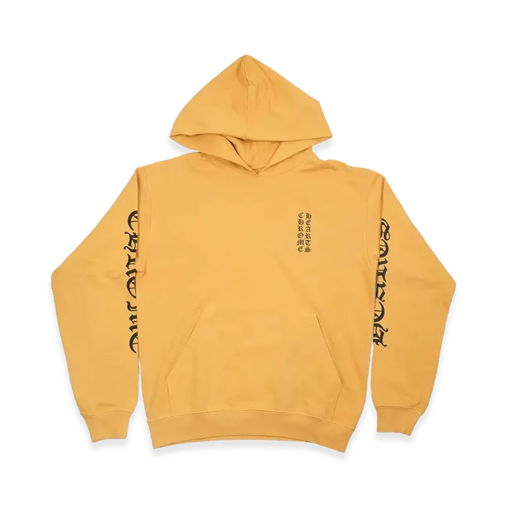 Chrome Hearts Vertical Logo Pullover Hoodie "Mustard"