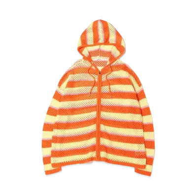 atmos pink Mesh Knit Zip Hoodie "Orange"