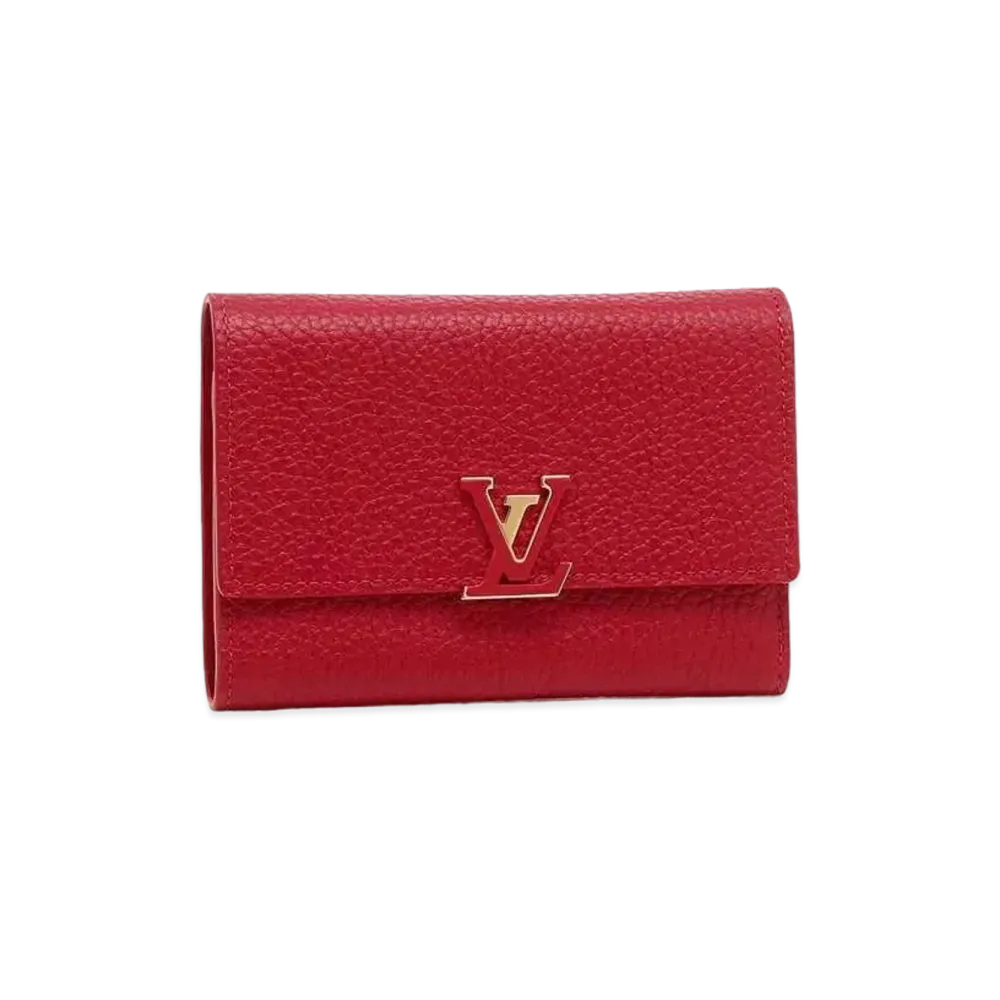 Louis Vuitton Capucines Compact Wallet Taurillon Leather "Scarlet"