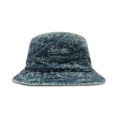 Supreme Warp Jacquard Logos Denim Crusher "Blue"