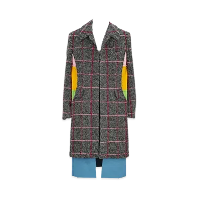 COMME des GARCONS HOMME PLUS Herringbone Layer Coat "Grey/red"
