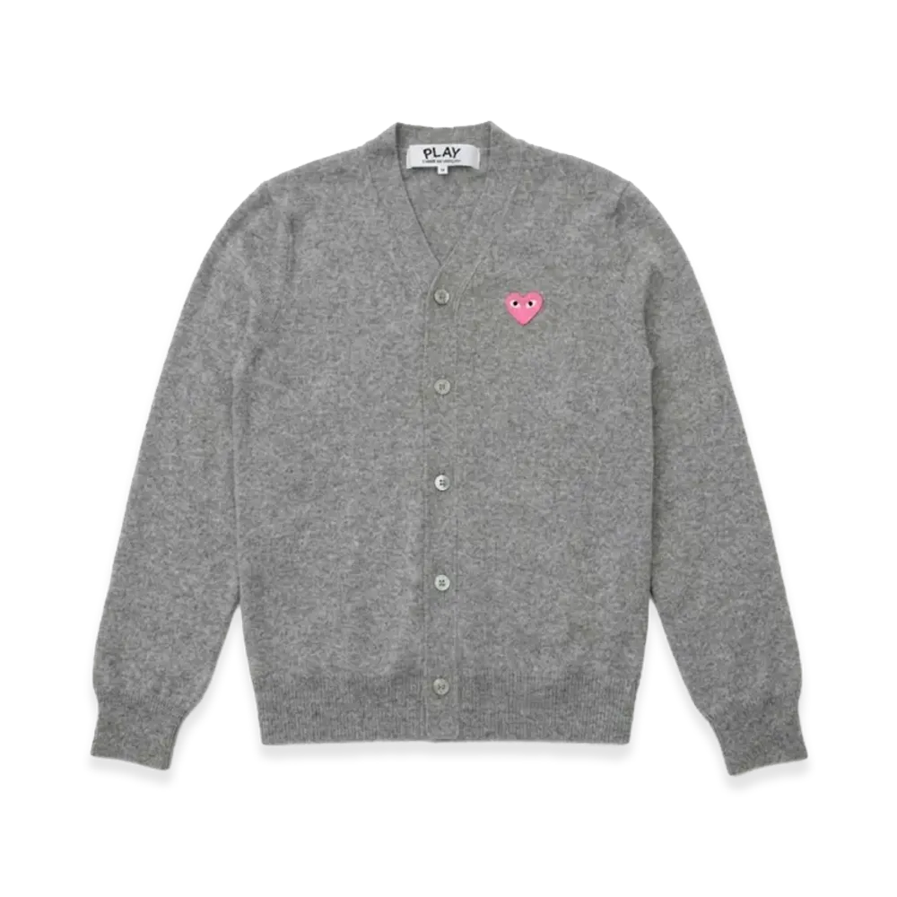 PLAY COMME des GARCONS V-Neck Cardigan "Gray"