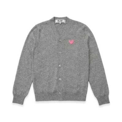 PLAY COMME des GARCONS V-Neck Cardigan "Gray"