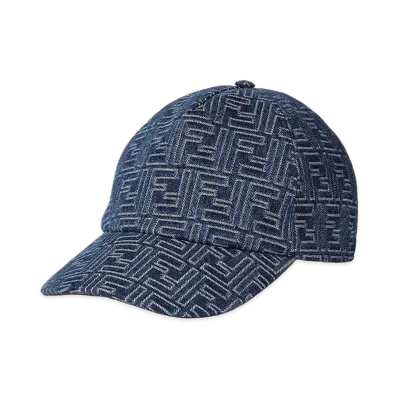 FENDI Kids FF Denim Baseball Cap "Blue"