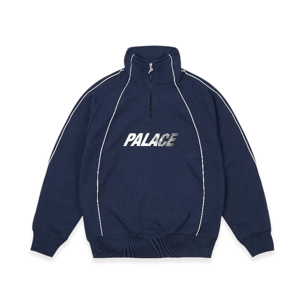 PALACE Fast Logo 1/4 Zip "Navy"