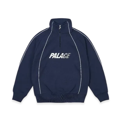 PALACE Fast Logo 1/4 Zip "Navy"