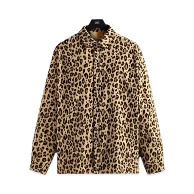 Kith Printed Leopard Cord Ludlow Shirt "Birch"