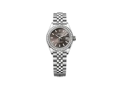 ROLEX Lady-Datejust 28mm Oystersteel & White Gold Diamond 279384RBR "Dark Grey"