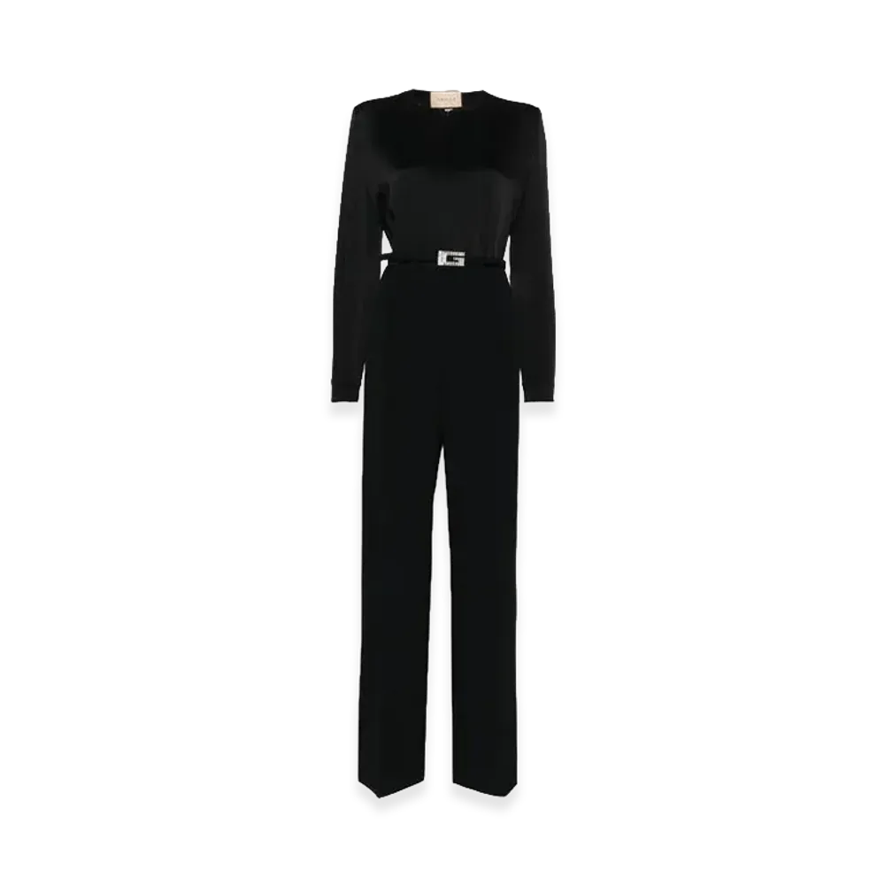 GUCCI Women's Viscose Jumpsuit with Belt "Black"