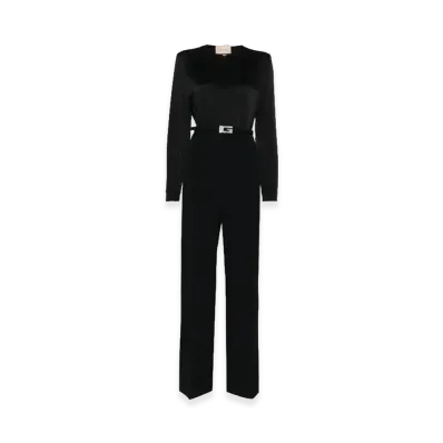 GUCCI Women's Viscose Jumpsuit with Belt "Black"