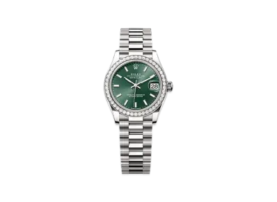 ROLEX Datejust 31mm White Gold Diamond 278289RBR "Mint Green"