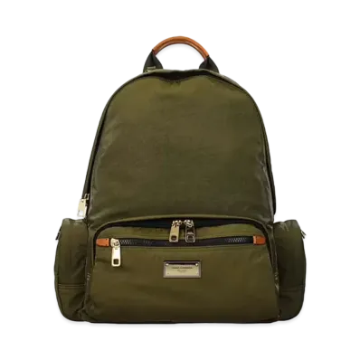 Dolce&Gabbana Sicily Dna Black Backpack Nylon Logo Plate "Green"