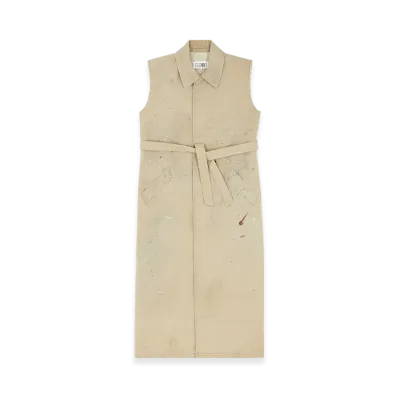 MM6 Maison Margiela Women's Sleeveless Trench Coat "Pink Beige"