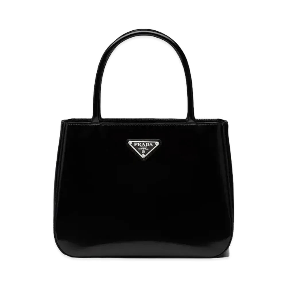 PRADA Brushed Leather Handbag "Black"
