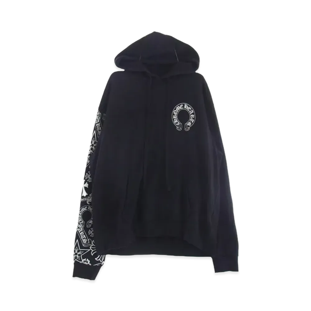 Chrome Hearts Multi Print Sleeve Stencil Pullover Hoodie "Black/White"
