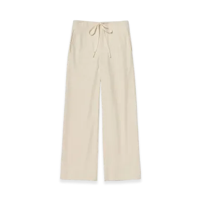 AURALEE Wool Fulling Flannel Drawstring Pants "Top Ivory"