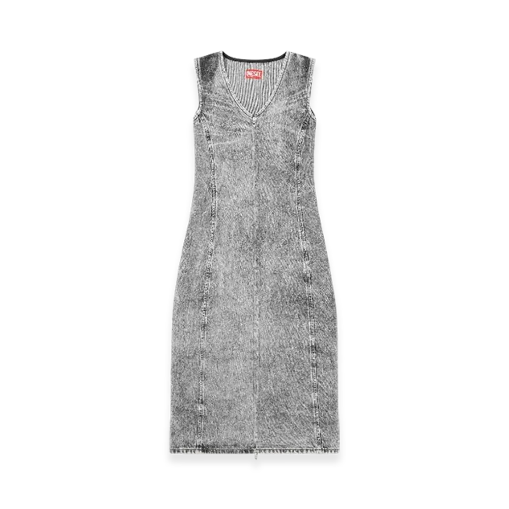 Diesel De-Kee-S Midi Dress In Crystal Denim "Gray"