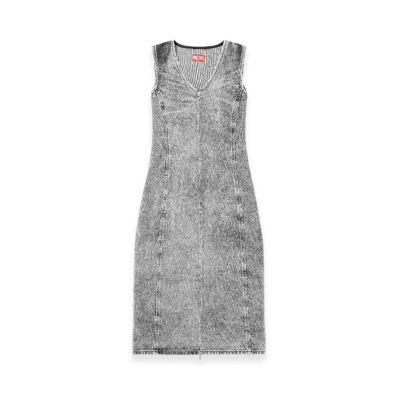 Diesel De-Kee-S Midi Dress In Crystal Denim "Gray"