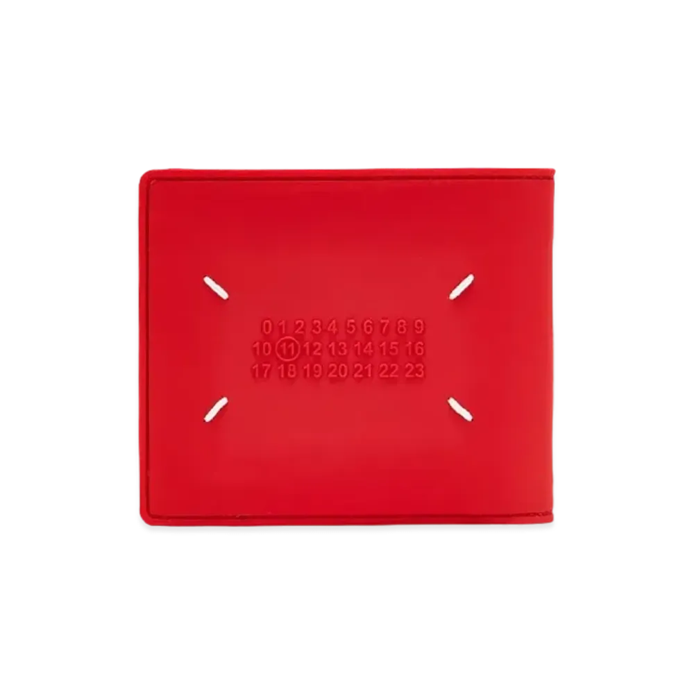 Maison Margiela Rubber Leather Bi-fold Wallet "Red"