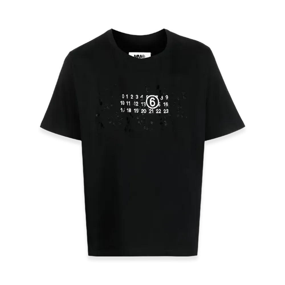 MM6 Maison Margiela Logo Print Crew Neck T-Shirt "Black"
