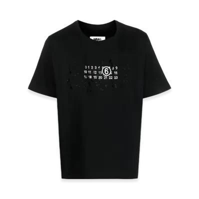 MM6 Maison Margiela Logo Print Crew Neck T-Shirt "Black"