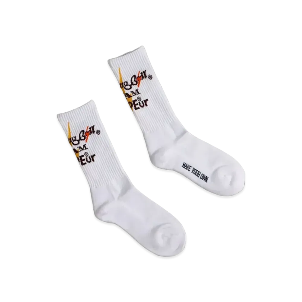 SAPEur × LightningBolt Sox "White"