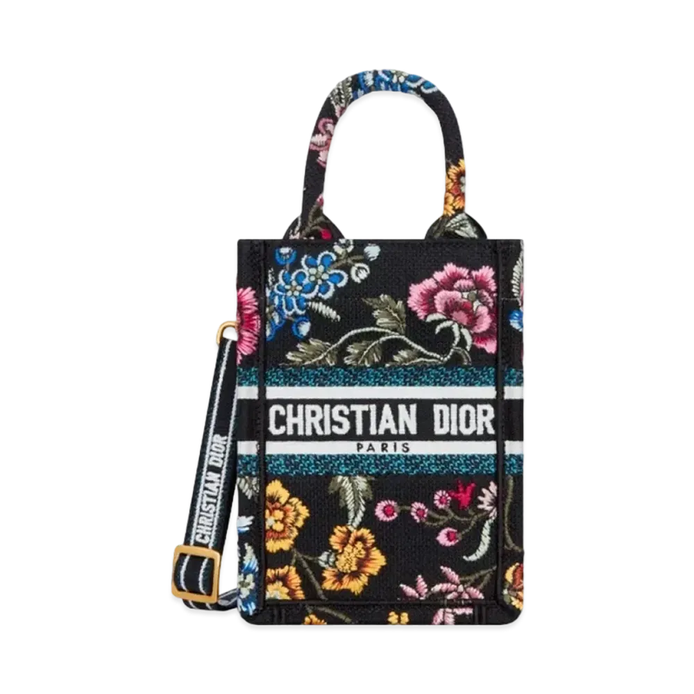 Dior Mini Dior Book Tote Phone Bag Dior Petites Fleurs Embroidery "Multicolor"