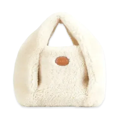TOD'S Shirt Shopping Bag In Sheepskin Mini "Off White"