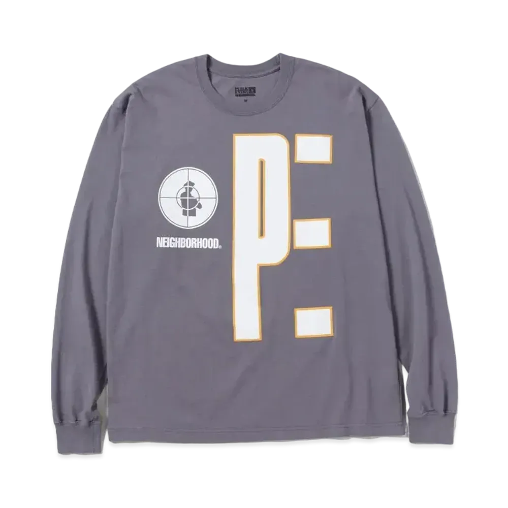 NEIGHBORHOOD x PUBLIC ENEMY x MAJESTIC Tee LS-1 "Gray"