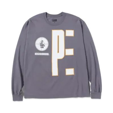 NEIGHBORHOOD x PUBLIC ENEMY x MAJESTIC Tee LS-1 "Gray"