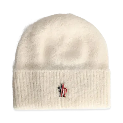 MONCLER Women's Tricot Beanie In Alpaca And Wool "White/Ivory"